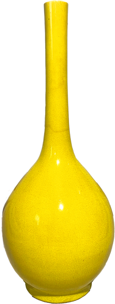 Yellow Ceramic Edo Period Vase