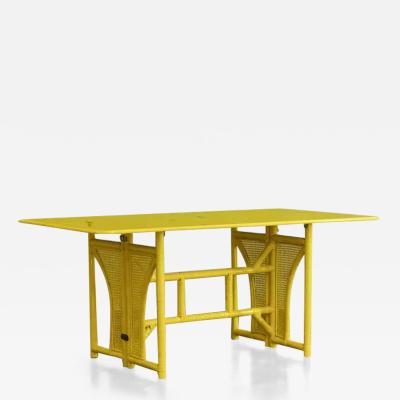 Yellow Console With Flip Top Lacquered Series