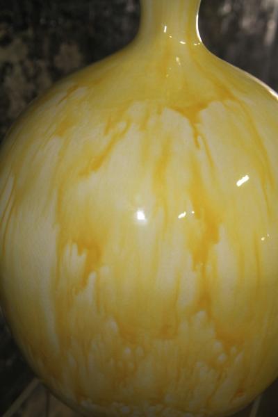 Yellow Drip Glaze Midcentury Table Lamp