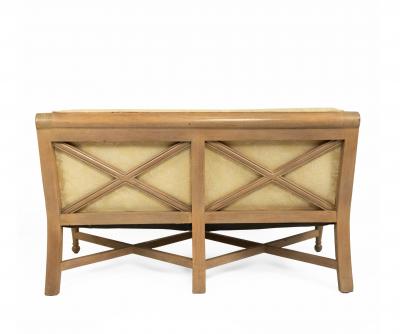 Yellow Floral Maple Settee