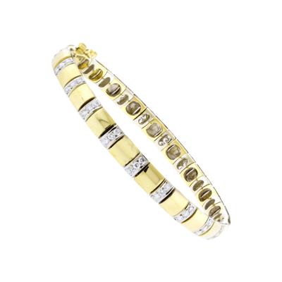 Yellow Gold and Diamond Italian Bracelet