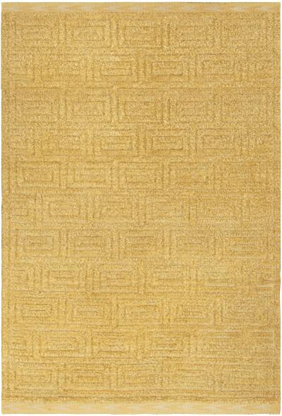 Yellow Midcentury Modern Swedish Half Pile Rug Designed by Elsa Gullberg