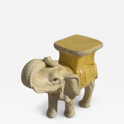 Yellow Resin Elephant Garden Stool