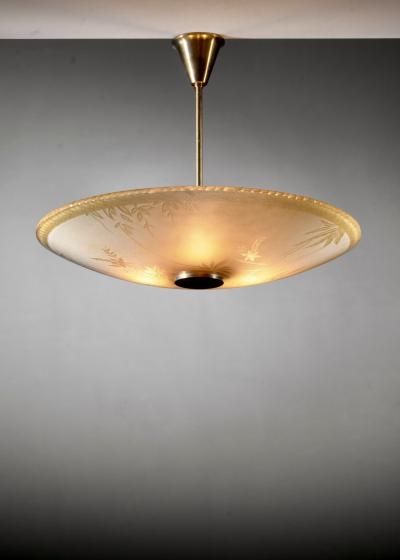 Yellow glass pendant