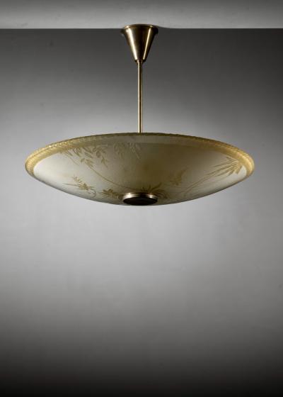 Yellow glass pendant