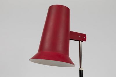 Yki Nummi Pair of 1950s Yki Nummi Red Table Lamps for Orno