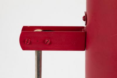 Yki Nummi Pair of 1950s Yki Nummi Red Table Lamps for Orno