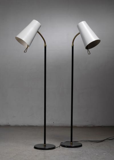 Yki Nummi Pair of Yki Nummi floor lamps for Orno