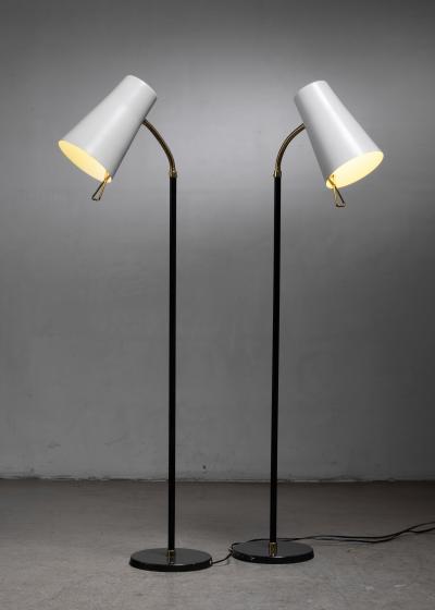 Yki Nummi Pair of Yki Nummi floor lamps for Orno