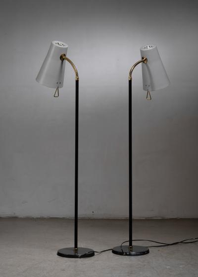 Yki Nummi Pair of Yki Nummi floor lamps for Orno