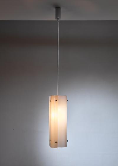 Yki Nummi Yki Nummi white and yellow plexiglass pendant for Orno Finland
