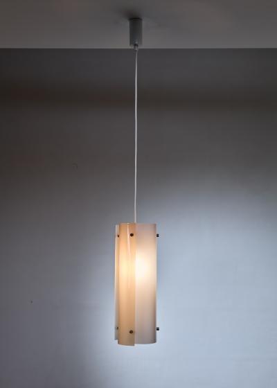 Yki Nummi Yki Nummi white and yellow plexiglass pendant for Orno Finland
