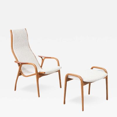 Yngve Ekstr m Yngve Ekstrom Lamino Sculpted Oak Lounge Chair with Ottoman for Swedese