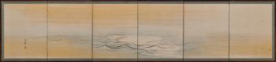 Yokoyama Seiki Japanese Screen 19th Century Reflections of the Moon