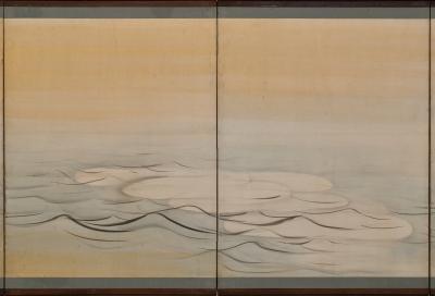 Yokoyama Seiki Japanese Screen 19th Century Reflections of the Moon