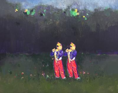 Yoon Kyung Kim Boys Playing Flute