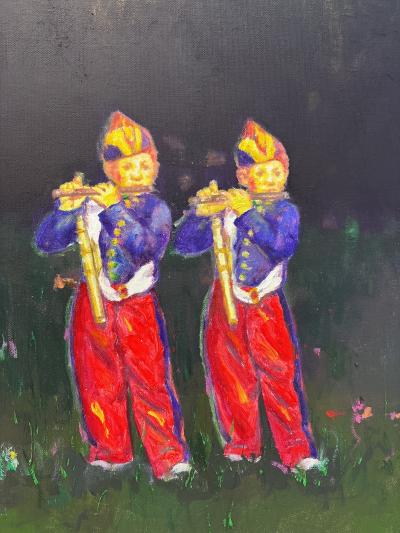 Yoon Kyung Kim Boys Playing Flute