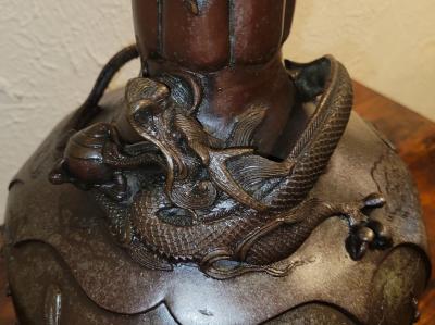 Yoshida Zo Meiji Period High Quality Japanese Bronze Vase by Yoshida Zo