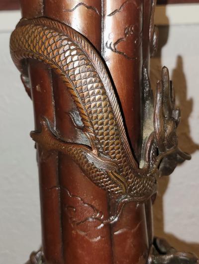 Yoshida Zo Meiji Period High Quality Japanese Bronze Vase by Yoshida Zo