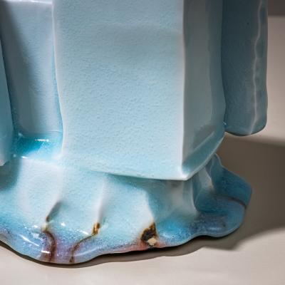 Yoshikawa Masamichi Ice Blue Vase Kayho by Ceramic Artist Masamichi Yoshikawa 21st Century