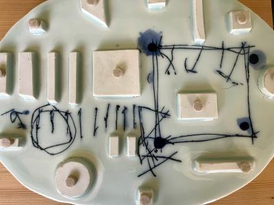 Yoshikawa Masamichi Japanese Contemporary Ceramic Sculptural Slab Yoshikawa Masamichi