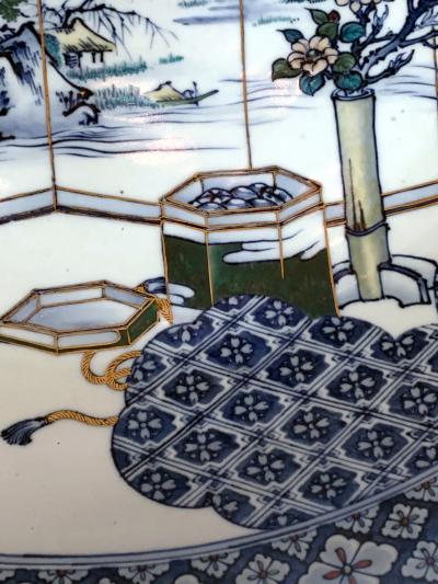 Yoshisuke Takeshige A Massive Japanese Arita Presentation Porcelain Plate Meiji Period