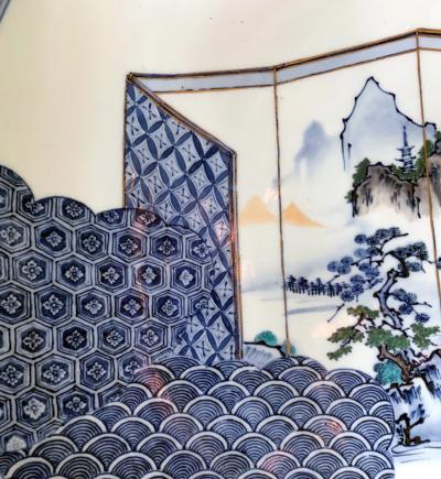 Yoshisuke Takeshige A Massive Japanese Arita Presentation Porcelain Plate Meiji Period