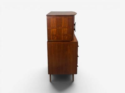 Young Manufacturing Highboy Dreser Walnut USA 1960s