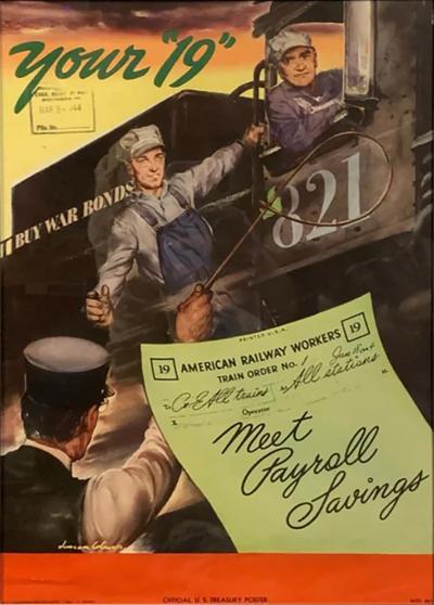 Your 19 Vintage WWII U S Treasury Poster 1944