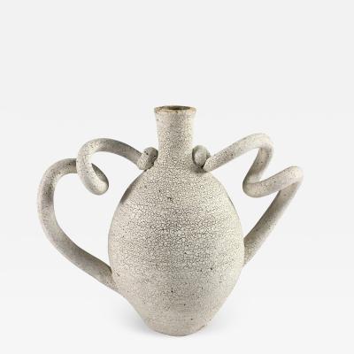 Yumiko Kuga Amphora Ceramic Vase with Straight Neck by Yumiko Kuga