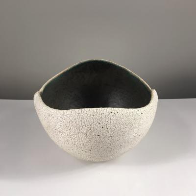 Yumiko Kuga Ceramic Boat Shape Bowl with Glaze by Yumiko Kuga