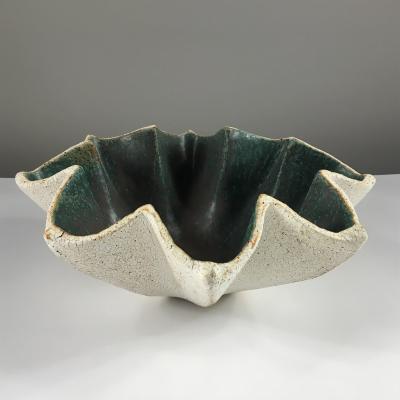 Yumiko Kuga Ceramic Star Bowl with Green Glaze by Yumiko Kuga