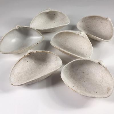 Yumiko Kuga Set of Six Ceramic Shell Bowls by Yumiko Kuga