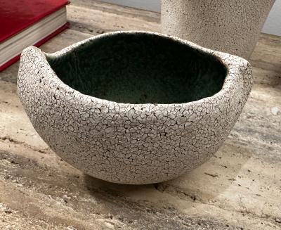 Yumiko Kuga Small Boat Shaped Ceramic Bowl with Glaze by Yumiko Kuga