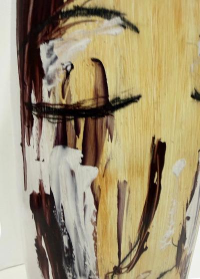 Yuri Zatarain Huge Mexican Artist Yuri Zatarain Face Vase Painted on Both Sides Oleo Series