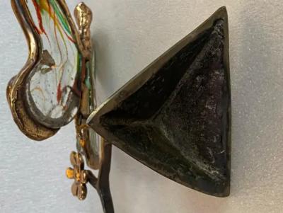 Yves Lohe 1970 80 Butterfly In Bronze And Glass Paste Sculpture Signed LOHE