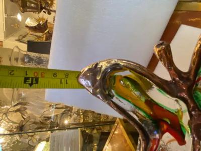 Yves Lohe 1970 80 Butterfly In Bronze And Glass Paste Sculpture Signed LOHE