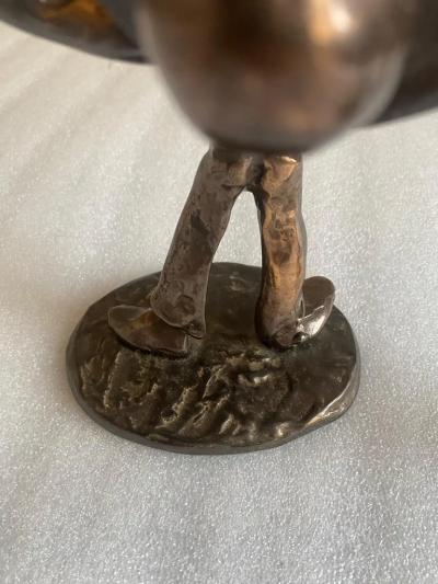 Yves Lohe 1970 80 Saxophonist and Trumpeter and Violin in Bronze Sculptures Signed LOHE