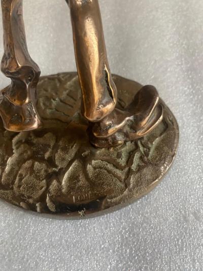 Yves Lohe 1970 80 Saxophonist and Trumpeter and Violin in Bronze Sculptures Signed LOHE