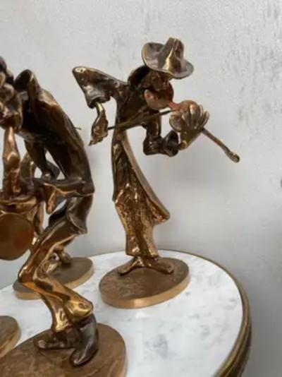 Yves Lohe 1970 80 The Jazz Band 4 Bronze Sculptures Signed LOHE