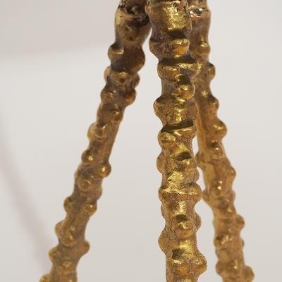 Yves PAGART BEAUZ E Bronze and blackened pear wood side table