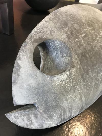Yves PAGART BIG FISH Sculpture handmade with patinated zinc sheet