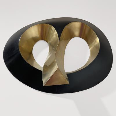 Yves PAGART EFFRAIE SCONCE Brass and zinc sheet wall lighting sculpture