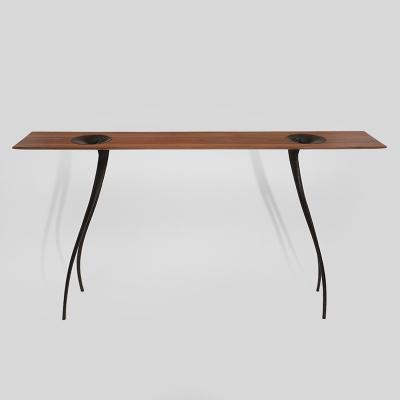 Yves PAGART ELLE AVAIT UN NOM Walnut and bronze console