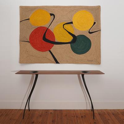 Yves PAGART ELLE AVAIT UN NOM Walnut and bronze console