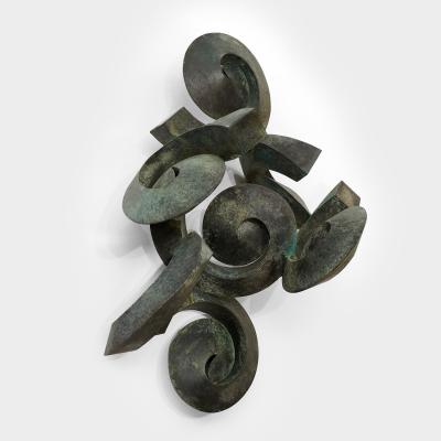 Yves PAGART HERMAPHRODITE One of a kind handmade zinc wall sculpture