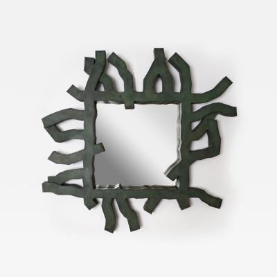 Yves PAGART TELL ME MIRROR One of a kind mirror with green bronze patina