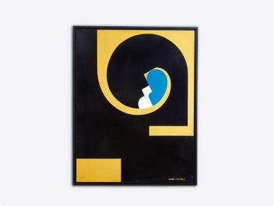 Yves Plantevin huge oil on wood panel 1974