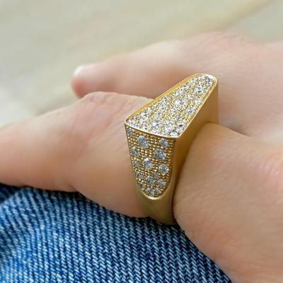 Yvonne Leon One of a Kind Diamond Edge Satin Yellow Gold Parisian Ring Yvonne Leon 2023
