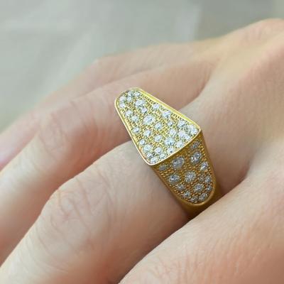 Yvonne Leon One of a Kind Diamond Edge Satin Yellow Gold Parisian Ring Yvonne Leon 2023